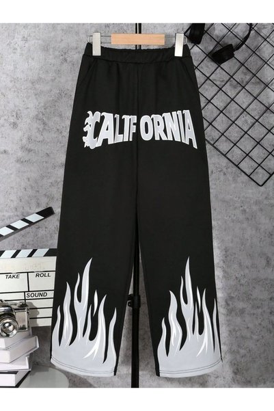 Urban Look Unisex Black Patterned Jogger Sweatpants |   Multiple Editions |  ...