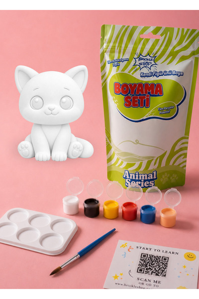 Kedi Boyama Seti | Hobi ve Eğitici Aktivite İçin 3D Kedi Boyama Seti | Animal Serisi
