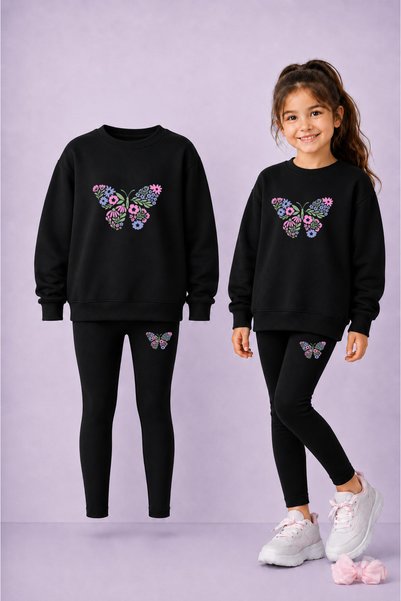LORVEX Children's Crew Neck Sweatshirt and Skinny Leggings Set – Winter Top a...