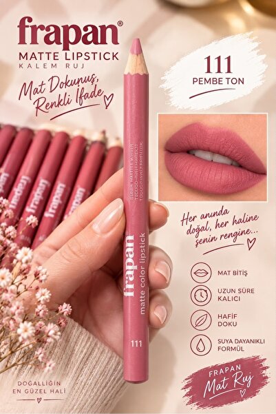 Genel Markalar Matte Color Lipstick No: 111-Suya Dayanıklı Uzun Süre Kalıcı M...