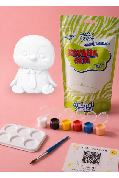 Penguen Boyama Seti | Hobi ve Eğitici Aktivite İçin 3D Penguen Boyama Seti | Animal Serisi