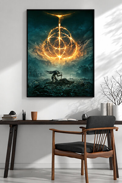 Mercher Club Elden Ring Çerçeveli Tablo, Great Rune Dark Fantasy Savaşçı Duva...
