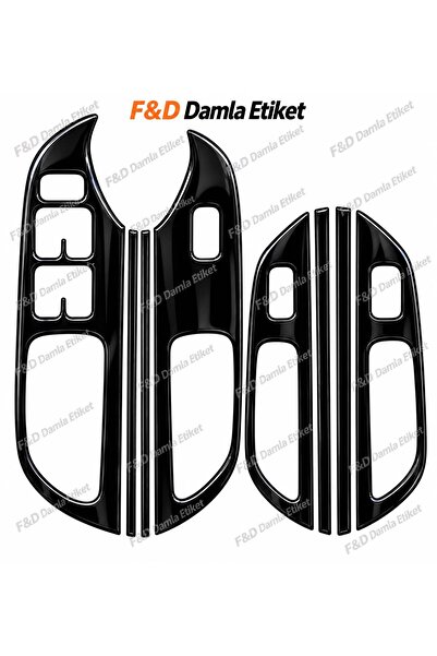 FD Damla Etiket Kia Ceed 2012 - 2017 Window Trims Frame Glossy Black Finish M...