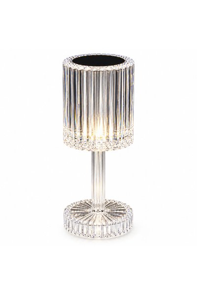 EGROSS Lampă LED transparentă 24 cm, Model Cristal cu Baterie, USB și Telecomandă