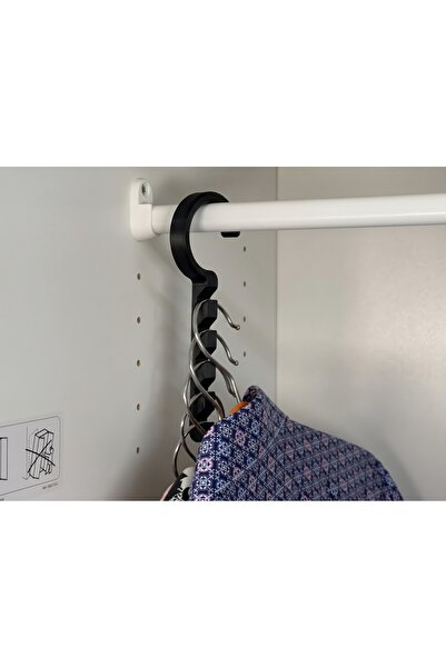 vetria Wardrobe Space-Saving Hanger (Black) - Multi-Clothing Organizer