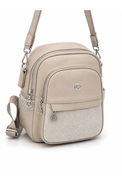 Neli Elegant Women's Zipper Detailed Shoulder and Backpack Bag