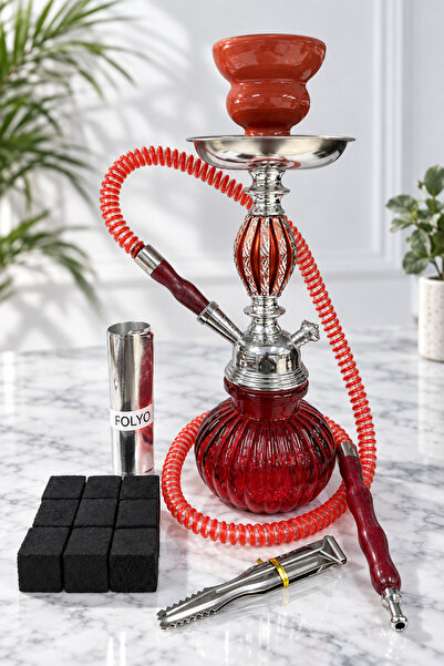 Mijja Cam Gövdeli Komple Takım 27cm Mini Boy Nargile Aksesuarları Seti