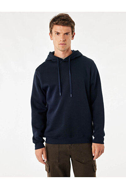 Koton Raised Long Sleeve Basic Hooded Sweatshirt