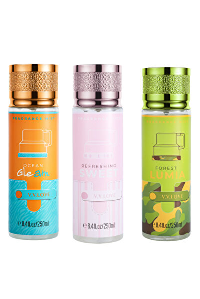 Lovme Beauty V.V.LOVE Body Mist Set – Flowers, Amber, and Musk 250 ml