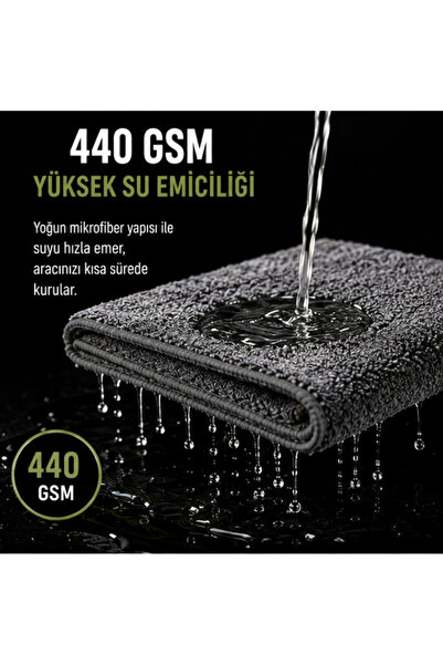 Vizyon Park Mikrofiber Tank Bezi - Süper Emici Araç Kurulama Havlusu - Araba Temizlik Yıkama ve Oto Kurulama Havlusu | 50x70 Cm