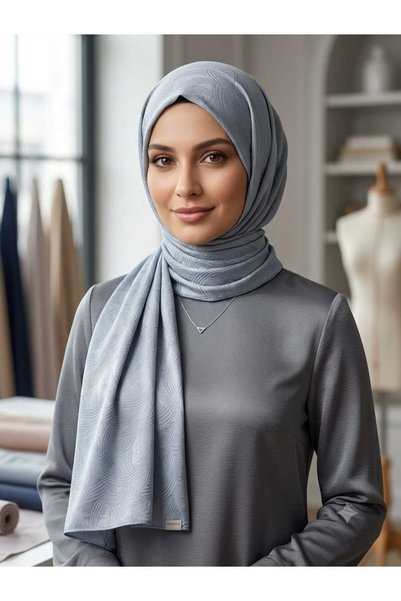 HİLALZEY ESARP SAL Çizgi dalga desenli ayrobin jakar şal