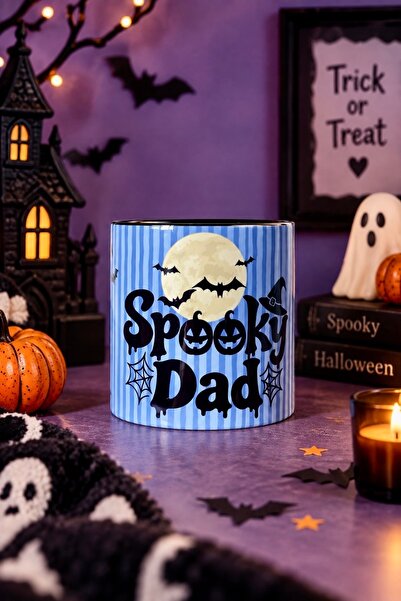 DVOYAGE Spooky Dad Halloween Kupa Bardak – 225 ml Porselen Cadılar Bayramı Te...