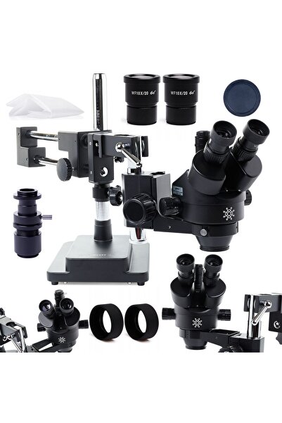 TECHREBAL Microscop stereo trinocular 10HW - Negru