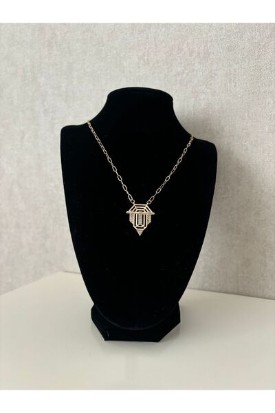 Zümrüt Gold Color Steel Serenay Gold Color Chain Necklace