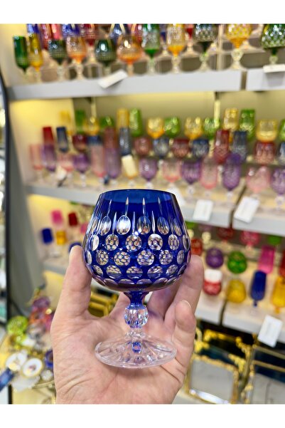 Vakıf home 1 Adet Bohemia Kristal Ayaklı El İşi Renkli Kahve Yanı Su Bardağı ...