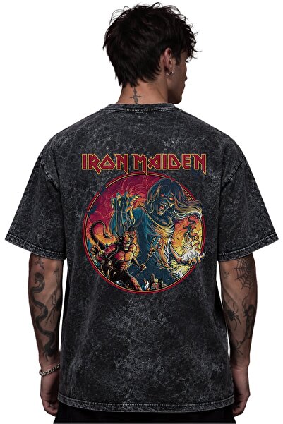 SEVBANO Iron Maiden Rock Metal Music Band Printed Unisex Oversize Vintage Was...