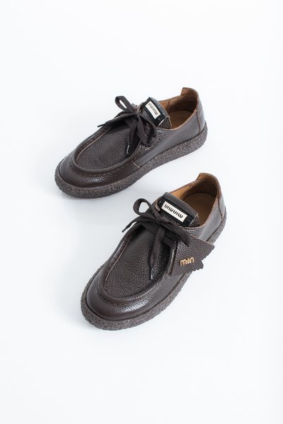 dericia shoes Royce Women's Genuine Leather Brown Sneaker Casual Shoes