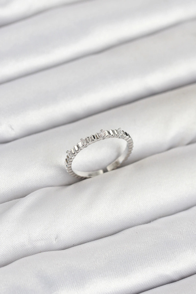 Lovesta Home Brass Silver Color Cut Women's Ring Tj-Byk3893