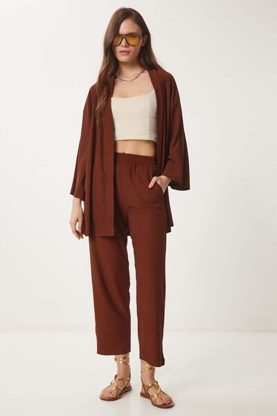 Kimono Pantolon Örme Takımı 1004