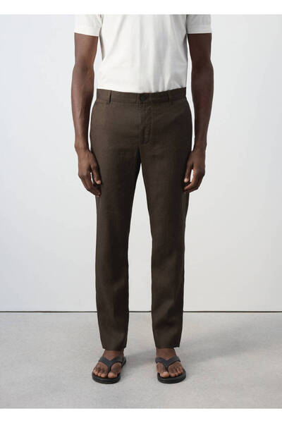 MANGO Man Slim fit %100 keten pantolon