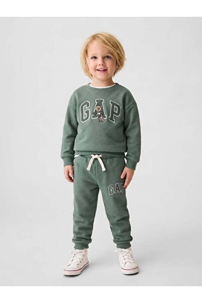babymjuk Alt Üst Takım Erkek Çocuk Desenli Ayıcık Nakışlı Sweatshirt Eşofman ...