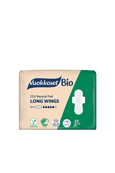 Vuokkoset Absorbante cu aripioare, mai lungi, 10 bucăți. Aripioare Lungi Bio