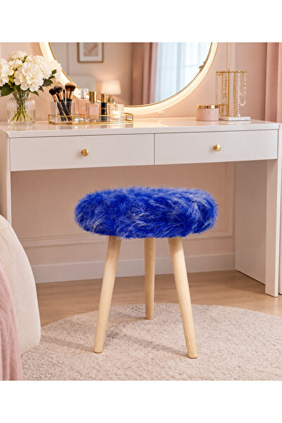 MervishDecor Ahşap Ayak Dekoratif Puf Tabure Bench Koltuk Sandalye