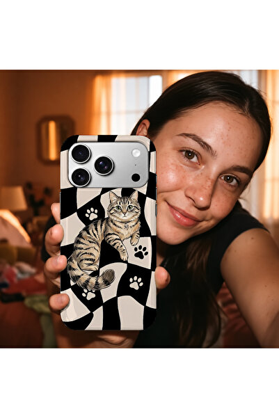 EDELFU iPhone 17 PRO Uyumlu - Asil Tekir Kedi, Çift Katmanlı Kapak, Parlak Yüzey Koruyucu Kılıf