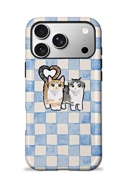 EDELFU iPhone 17 PRO Uyumlu - Yavru Kanki Kediler, Çift Katmanlı Kapak, Parlak Yüzey Koruyucu Kılıf