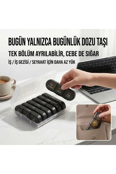 Genel Markalar Haftalık 7 Günlük Ayrılabilir İlaç Kutusu Sabah Öğle Akşam 21 ...