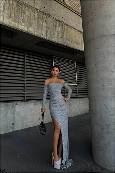 Şeker Portakalım Strapless Slit Fish Tail Evening Dress Cutout
