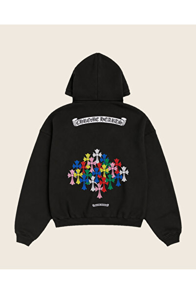 Moon Dancer Φούτερ με κουκούλα Chrome Hearts Cemetery Cross, Oversize, 100% Β...