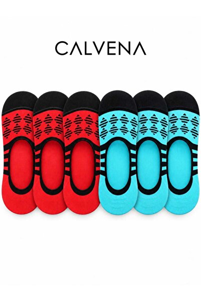 Calvena Women's 6 Pairs of Patterned Invisible Ballerina Socks
