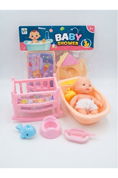 Rostil Efect Σετ παιχνιδιού "Baby Shower" - Κούκλα, Μπανιέρα και Κουνιστή Κούνια