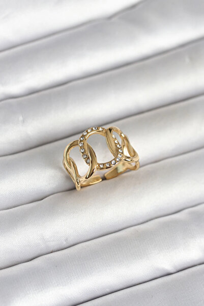Lovesta Home 316L Steel Gold Color Milky Way Model Women's Ring Tj-Byk4160