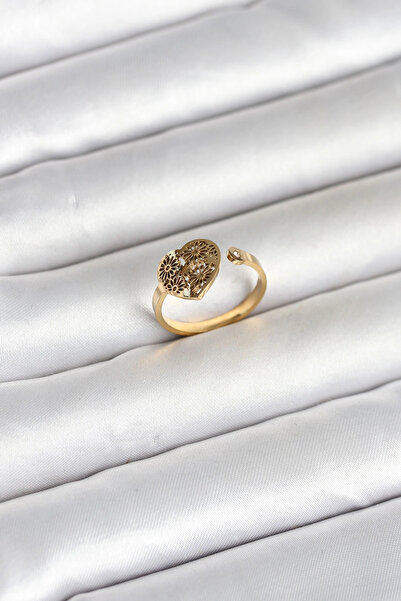 Lovesta Home 316L Steel Gold Color Heart Model Women's Ring Tj-Byk4172