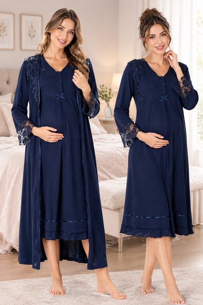 by İGP Cotton Maternity Pajamas Set with Nursing Feature Effortt