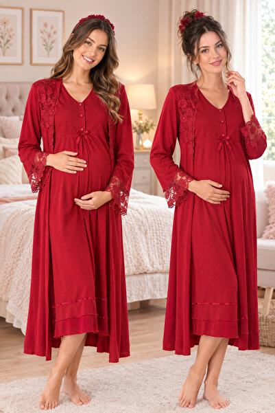 by İGP Cotton Maternity Pajamas Set with Nursing Feature Effortt
