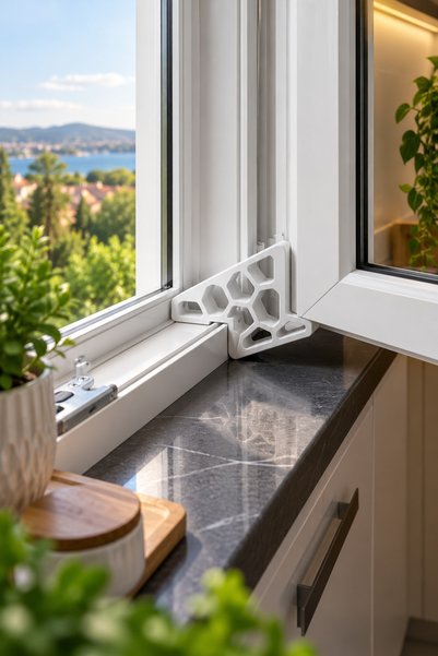 Pencere - Kapı Sabitleyici Stoper / Rüzgar Önleyici Cam Tutucu Stoper Beyaz