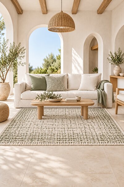 Fuly Consept Home Design FULY CONSEPT CoastWeave Sage Linen Kaymaz Tabanlı Sa...