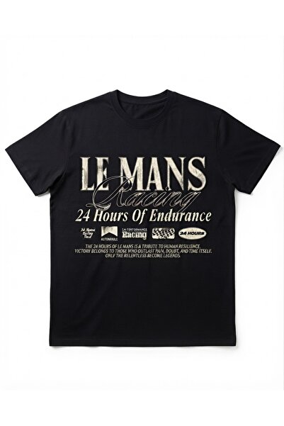 Le Mans Racing 24 Hours Siyah Oversize Tişört