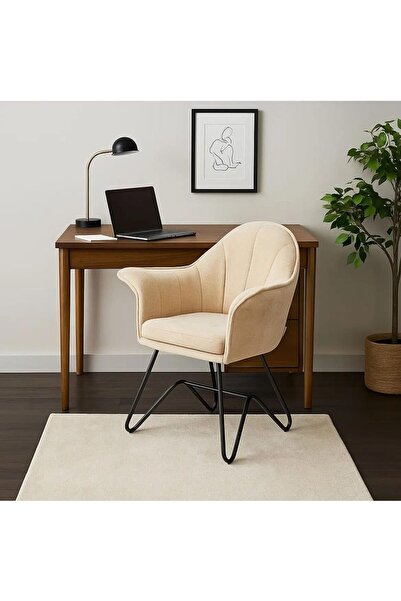 SAHABA Fabric Armchair, Dining Chair, Vintage Modern Chair, Table chair, Stee...