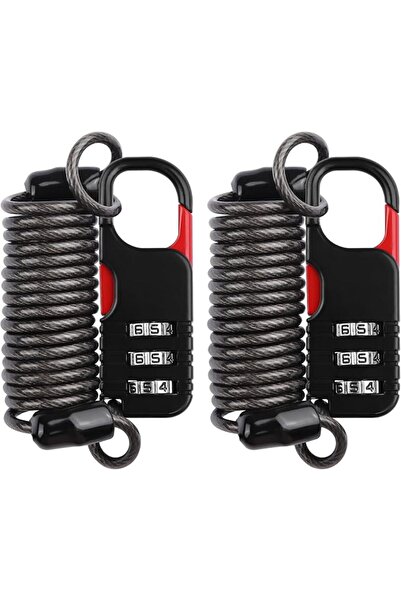 X SPRING Luggage Lock, 2 PCS 3 Digit Waterproof Combination Padlock, 80 CM Re...