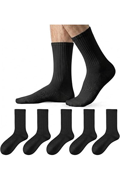 infino Men's Cotton Mid-Calf Socks (5 Pack) – 10A Antibacterial Athletic Sock...