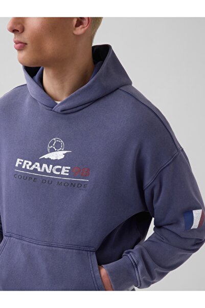 GAP Erkek Koyu Mavi FIFA WORLD CUP™ Klasikleri VintageSoft Terry Oversized Sw...