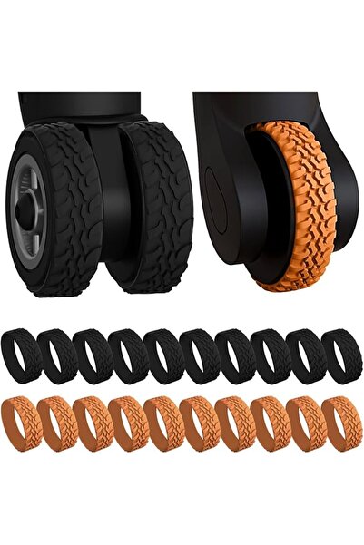 KASTWAVE Luggage Wheel Covers, 20 Pcs Suitcase Wheel Protectors, Adhesive Sil...