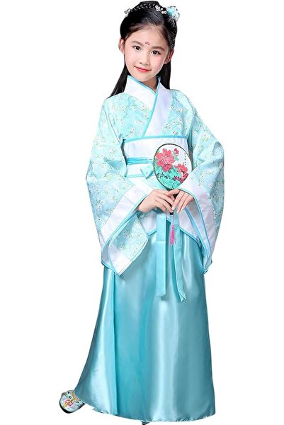 Arabest Girls Traditional Chinese Hanfu Dress,High-Low Retro Style Costume Set
