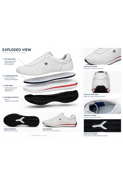 Growish Gd0137 Genuine Leather Daily Use Shock Absorbing Lightweight Sole Specific White Color Casual Sports Classic Sneaker Shoes