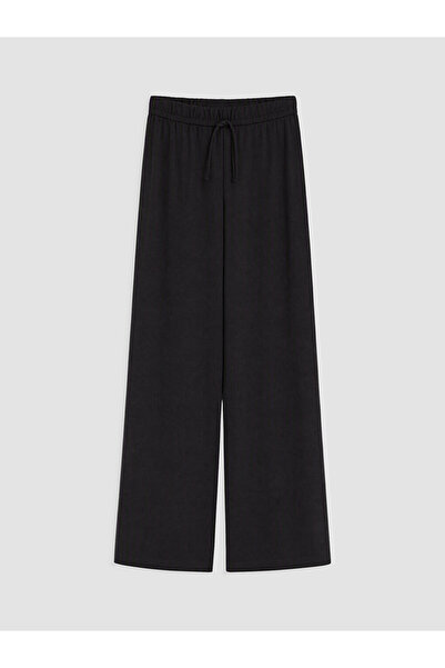LC Waikiki Peak New Season Black Women's Trousers with Elastic Waist
