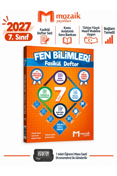Mozaik Yayınları 2027 7.Sınıf FEN BİLİMLERİ %100 Maarif Modele Uygun Bağlam T...